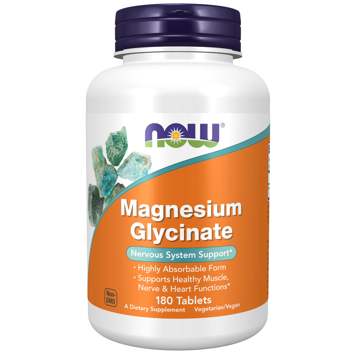 Now Foods Magnesium Glycinate 180 Tablets | Highly Absorbable Mineral Supplement