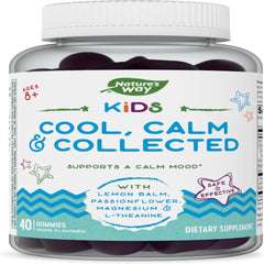 Nature's Way Kids Cool, Calm & Collected Gummies for Ages 8 and Over, Grape Flavored, 40 Gummies