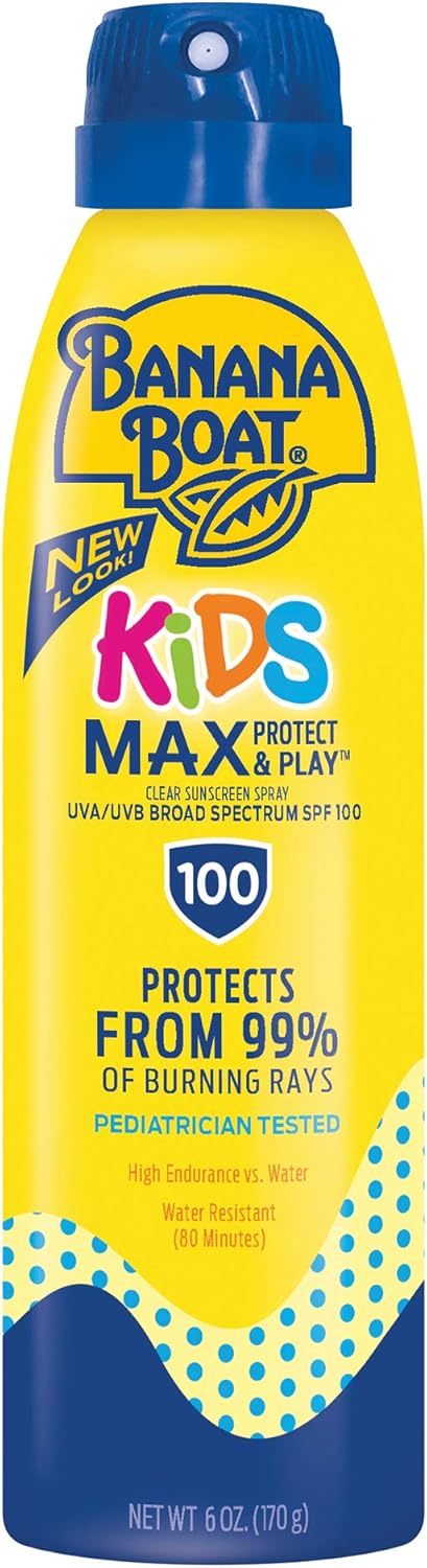 Banana Boat UltraMist Kids MAX Protect & Play Sunscreen Spray SPF 100 Clear 6 oz