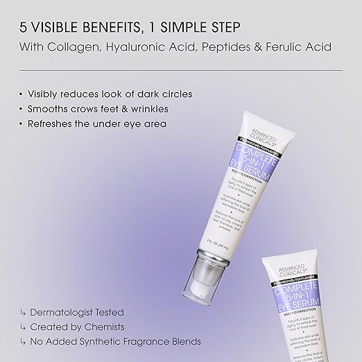 Advanced Clinicals 5-in-1 Multi-Correction Eye Serum: Target Dark Circles & Wrinkles
