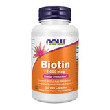 Now Foods Biotin 5,000 Mcg - 120 Vcaps for Hair, Skin & Nails Support
