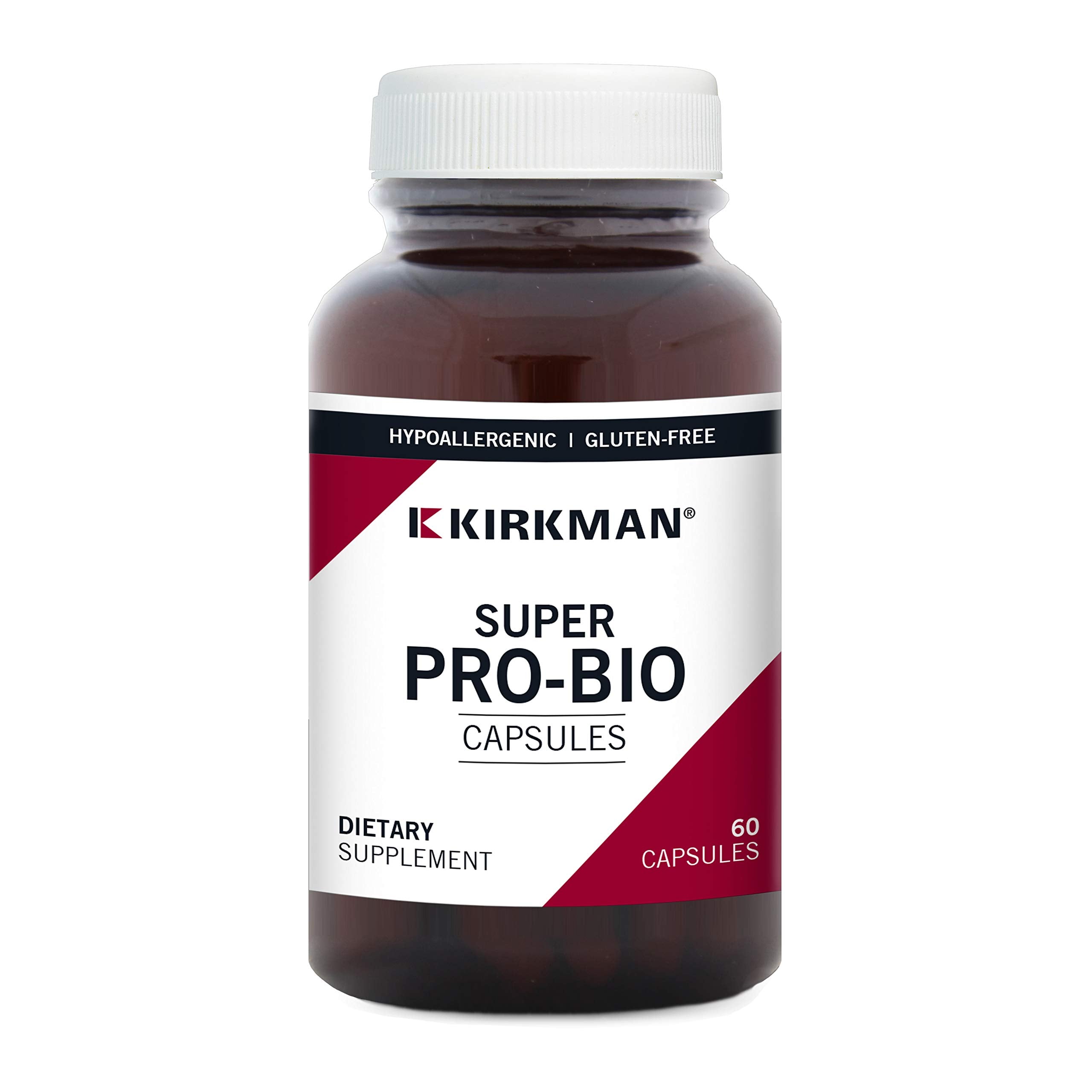 Kirkman Super Pro-Bio 75 Billion CFU 60 Vegetarian Capsules - Hypoallergenic Probiotic Bio-Max Series