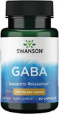 Swanson GABA 250mg - 60 Capsules for Relaxation & Sleep Support