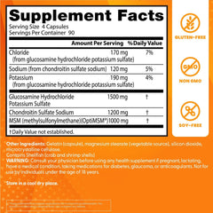 Doctor's Best Glucosamine Chondroitin Msm with OptiMSM Capsules, Joint Support Supplement Supports Healthy Joint Structure, Function & Comfort, Non-GMO, Gluten Free, Soy Free, 360 Count
