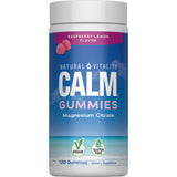 Natural Vitality Raspberry-Lemon Anti-Stress Gummies – 120 Count for Calm & Mood Support