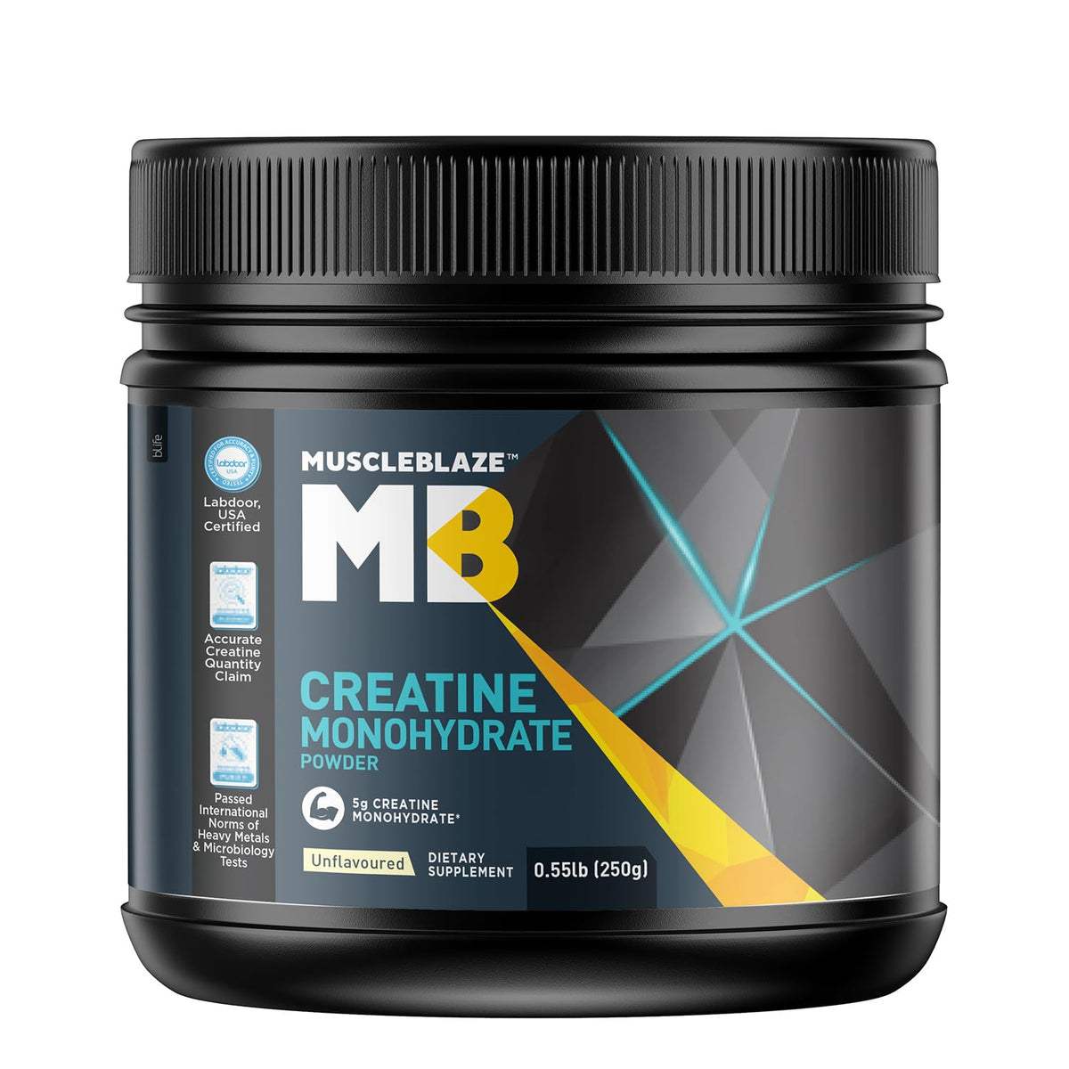 MuscleBlaze Creatine Monohydrate 250g (80 Servings) Unflavoured | Trustified Certified