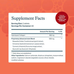 Youtheory Joint Collagen Advanced - مكمل غذائي لصحة العظام والمفاصل - فيتامينات للنساء والرجال - مع مستخلص البوسويليا والكركم والكيرسيتين - 120 قرصًا