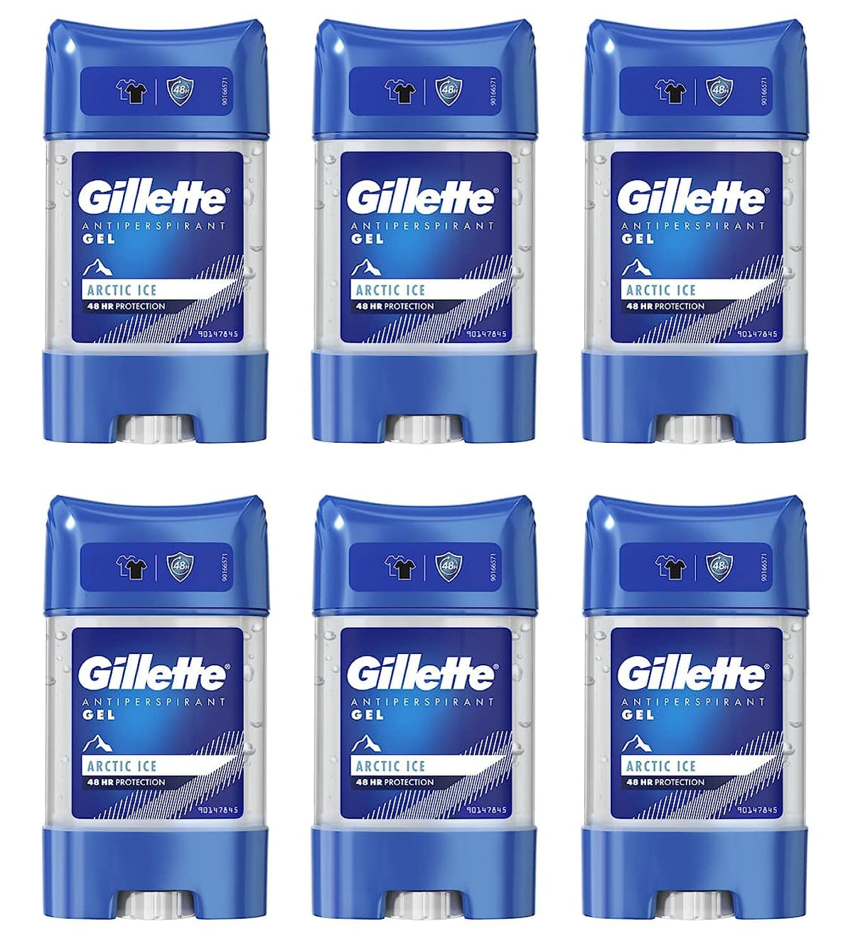 Gillette Arctic Ice Antiperspirant Deodorant Gel for Men - 420ml (6-Pack)