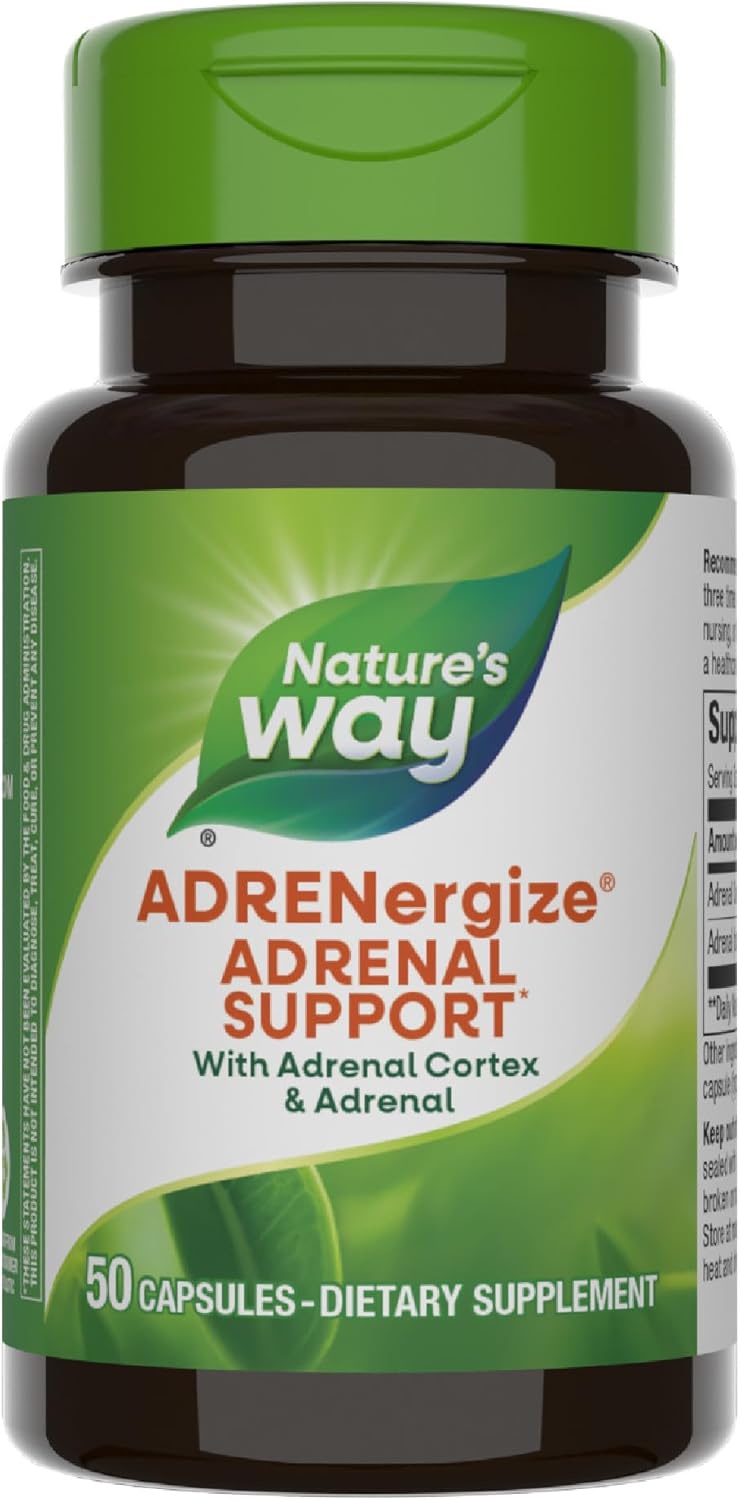 Nature's Way ADRENergize with Adrenal Cortex & Whole Adrenal, Energy Support*, 50 Capsules