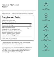 Quality of Life Premium Kinoko Platinum AHCC Herbal Supplement, 750mg of AHCC per Capsule, for Immune Support, Liver Function, Maintains Natural Killer Cell Activity, 1 Pack, 60 Veggie Capsules