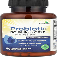 Futurebiotics Probiotic Plus Prebiotic, 50 Billion CFU, 60 Vegetarian Capsules (25 Billion CFU per Capsule)