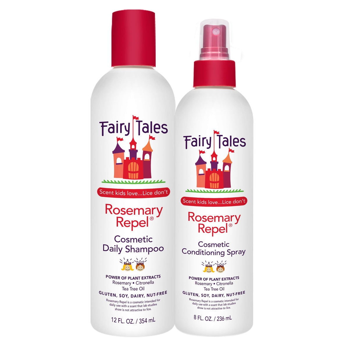 Fairy Tales Rosemary Repel Shampoo & Conditioning Spray Duo for Kids - Lice Prevention Hair Care