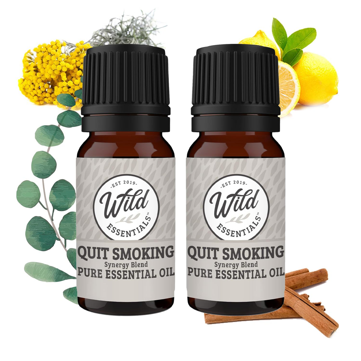 Wild Quit Smoking 100% Pure Essential Oil Synergy Blend – 2 Pack 10ml | Craving Support | Natural Wellness