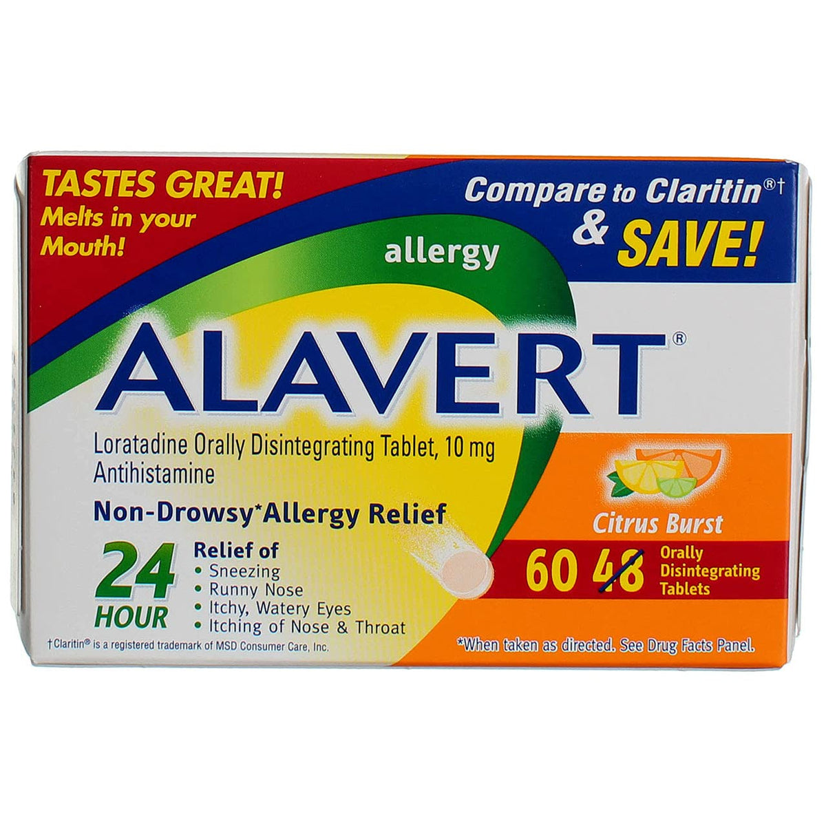 Allergy Research Group Alavert 24 Hour Allergy Citrus Burst Tablets ...