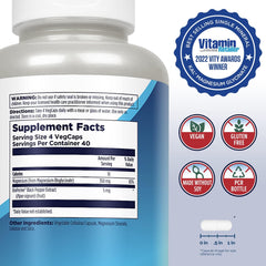 KAL, Magnesium Glycinate Fully Chelated High Absorption Formula for Stress Relaxation Muscle & Bone Health Support, 240 Count