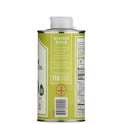 La Tourangelle Naturally Green Avocado Oil, 16.9 fl oz (500 ml) bottle with rich, natural color and premium quality label.