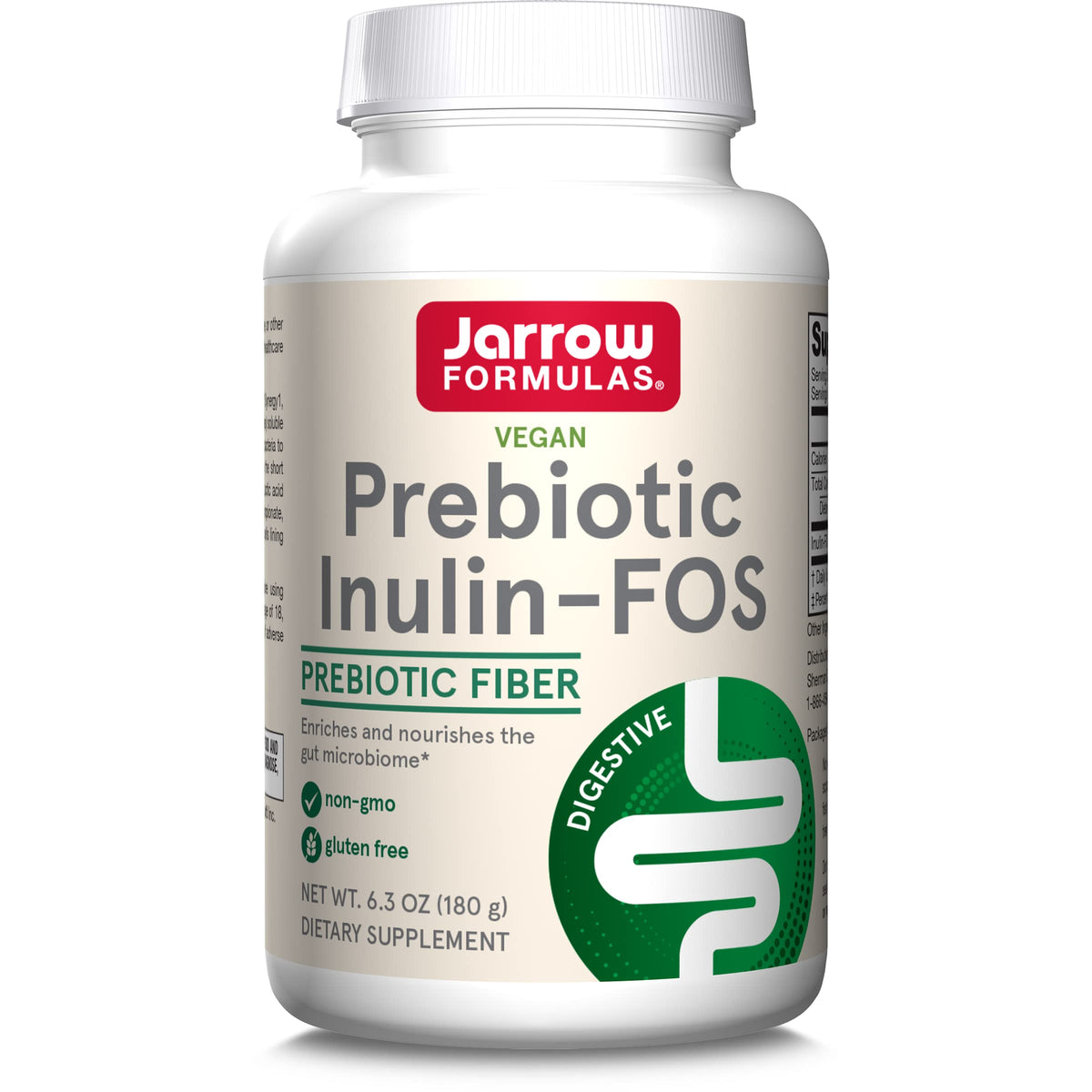 Jarrow Formulas Inulin FOS Prebiotic Fiber Powder - 6.3 oz - Digestive Health