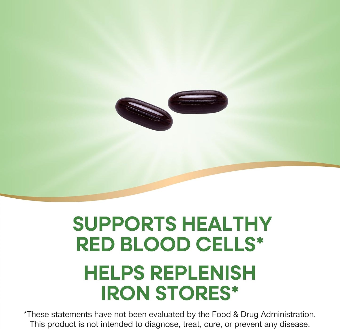 Nature’s Way Ultimate Iron, Supports Healthy Red Blood Cells,* Supports Cellular Energy Production*, 50 mg per 2-Softgel Serving, Gluten-Free, 90 Softgels (Packaging May Vary)