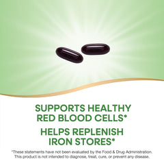 Nature's Way Ultimate Iron، يدعم خلايا الدم الحمراء الصحية،* يدعم إنتاج الطاقة الخلوية*، 50 مجم لكل جرعة مكونة من كبسولتين طريتين، خالٍ من الجلوتين، 90 كبسولة هلامية (قد تختلف العبوة)