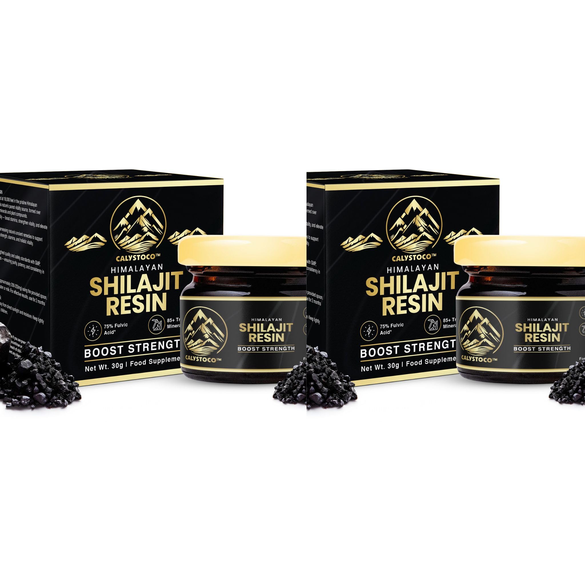 Shilajit Resin 30g - Pure Himalayan Gold Grade with 75% Fulvic Acid & 85+ Trace Minerals