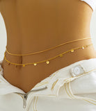 Elegant Gold & Silver Layered Chain Belt for Women - Body & Waist Jewelry
