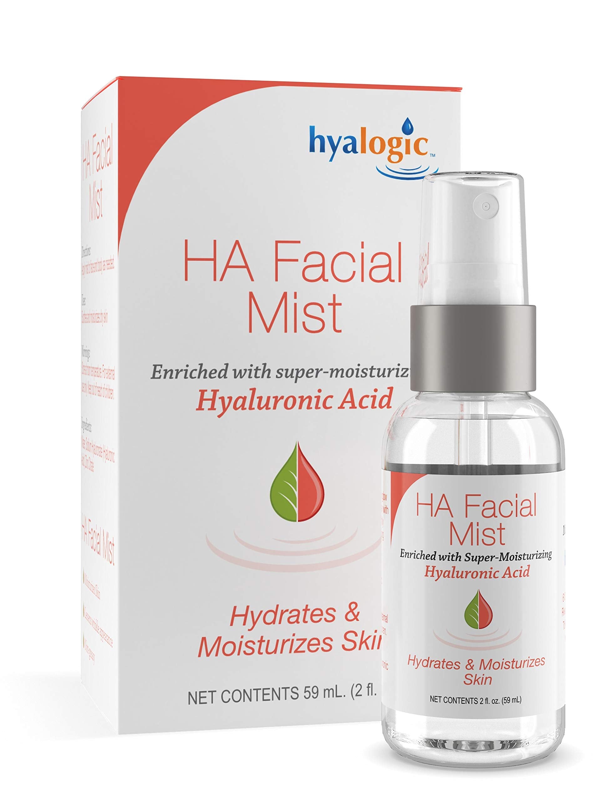 Hyalogic Hyaluronic Acid Facial Mist - Hydrating Primer & Makeup Setting Spray - 2 oz