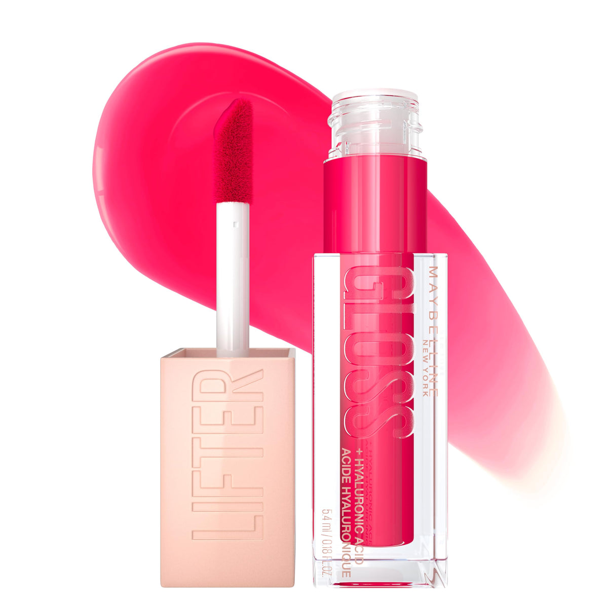 Maybelline New York Lifter Gloss Hydrating Lip Gloss with Hyaluronic Acid - Bubblegum