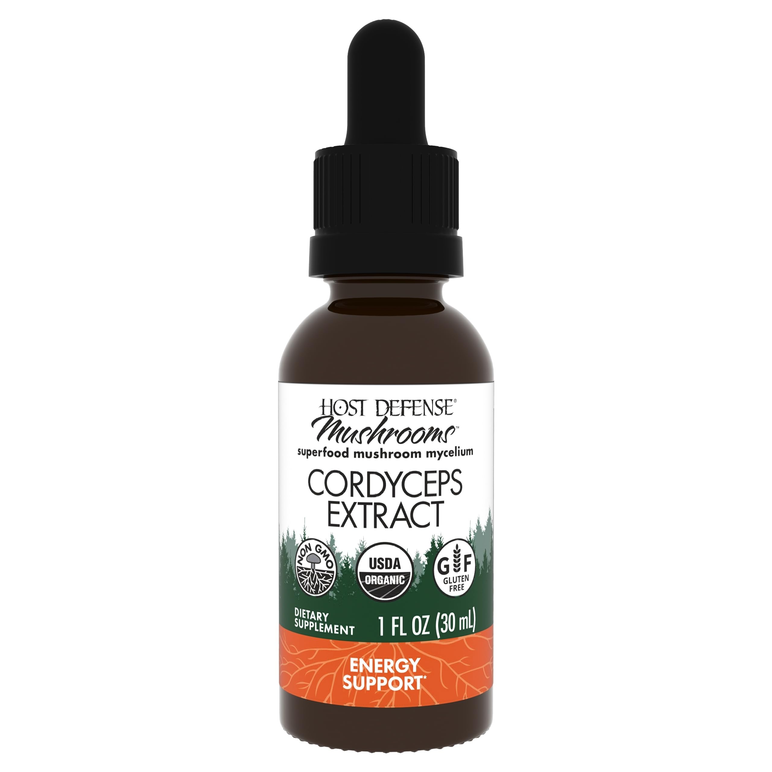 Host Defense Cordyceps Liquid Extract for Energy & Vitality, 30ml