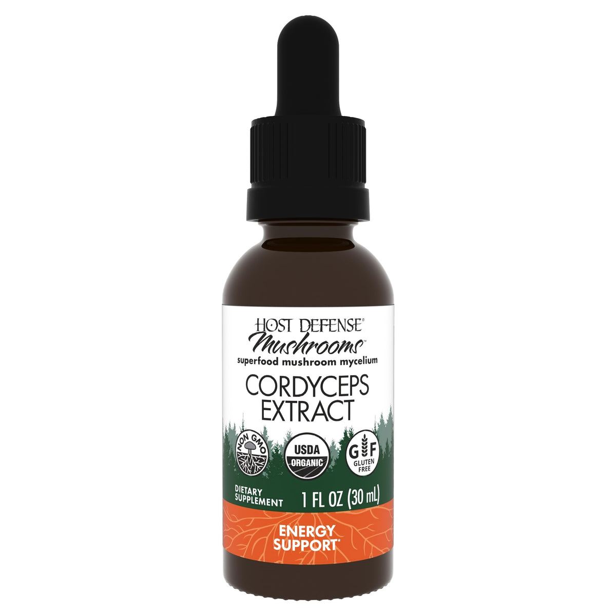 Host Defense Cordyceps Liquid Extract for Energy & Vitality, 30ml