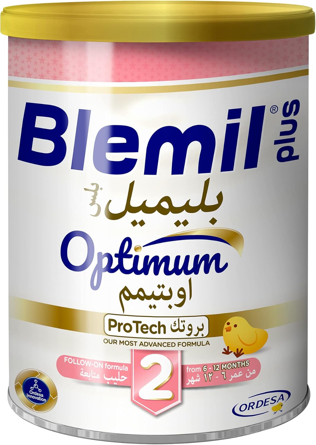 Blemil Plus 2 Optimum Protech - تركيبة تالية لعمر ٦-١٢ شهراً، مصنوعة من مسحوق حليب البقر، ٤٠٠ غرام