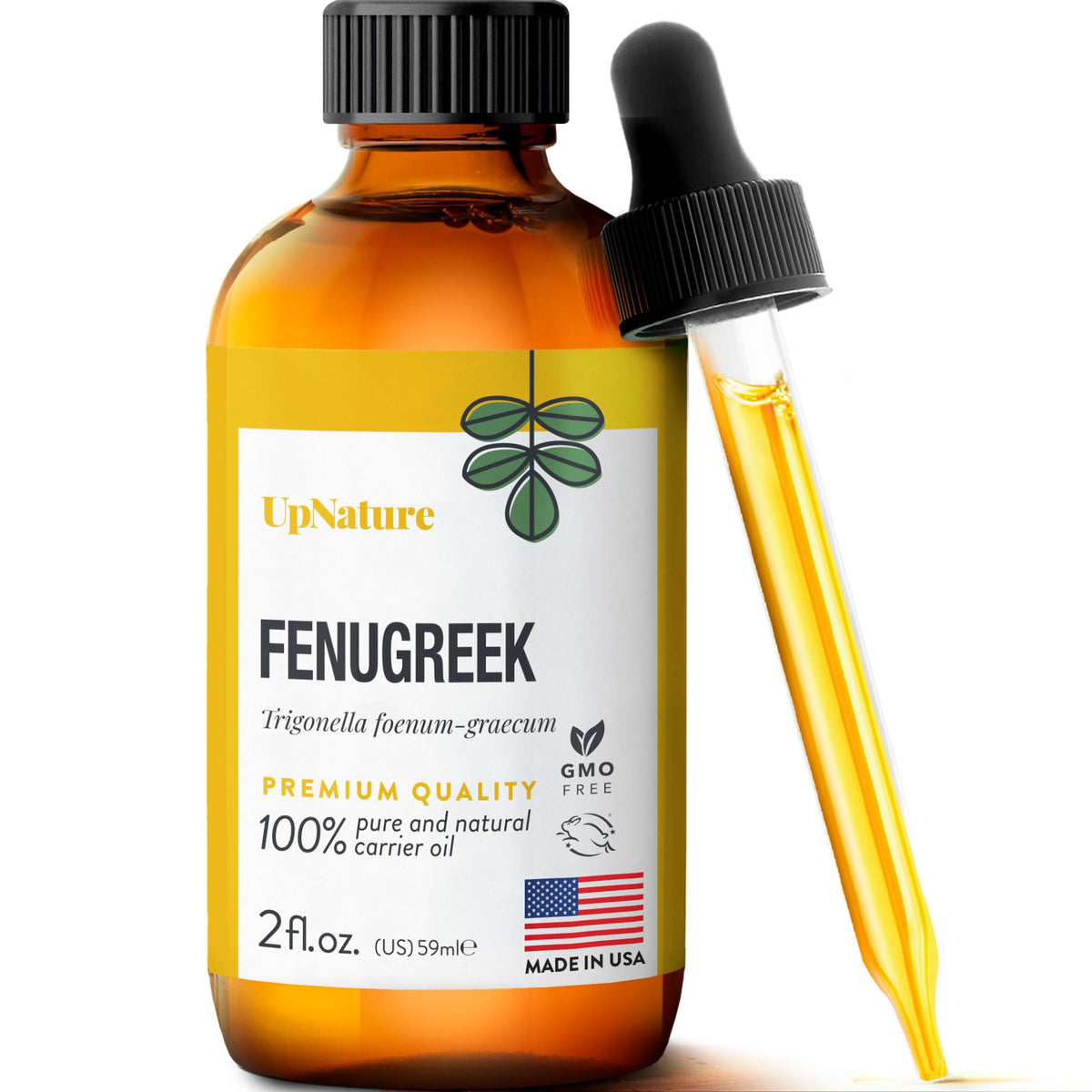UpNature Fenugreek Oil 2oz - Pure & Natural for Hair Growth, Skin & Digestion