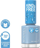 Rimmel Kind & Free Breathable Top Coat Nail Polish - Vegan & Cruelty-Free - Tidal Wave Blue
