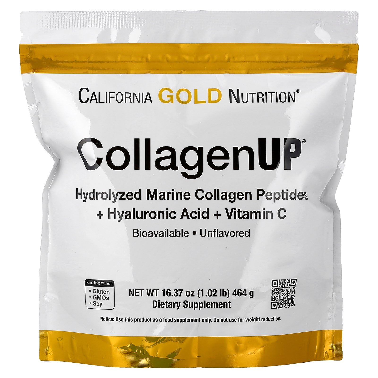 California Gold Nutrition Marine Collagen with Hyaluronic Acid & Vitamin C - 464g Protein Supplement