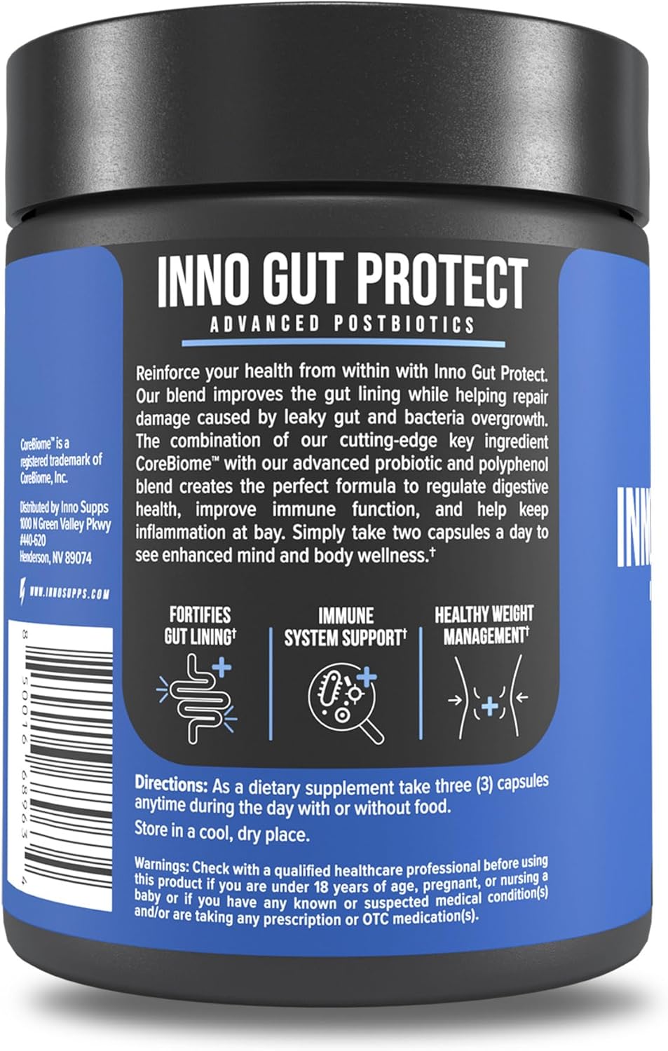 Inno Gut Protect GS1 probiotic & postbiotic formula: Supports digestive health and gut wellness (90 capsules).