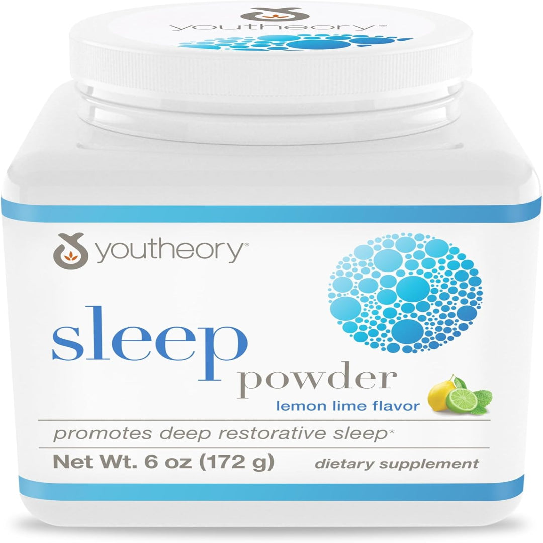 Youtheory Sleep Nighttime Powder - Sleep Support Supplement for Calm & Relaxation* - Contains Melatonin, Magnesium, L-Theanine & L-Glycine - Dairy,...
