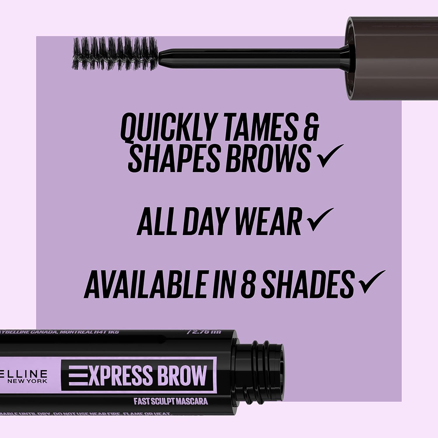 Maybelline Brow Fast Sculpt eyebrow mascara: Black Brown shade for shaping and defining eyebrows.