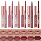 12 Pcs Lip Liner and Lipstick Set | Velvety Matte Liquid Lipsticks with Matching Lip Liners