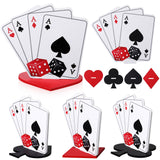 Chunful 4 Sets Casino Party Centerpieces - Wooden Casino Theme Tabletop Decor Kit with Poker Party Table Decorations