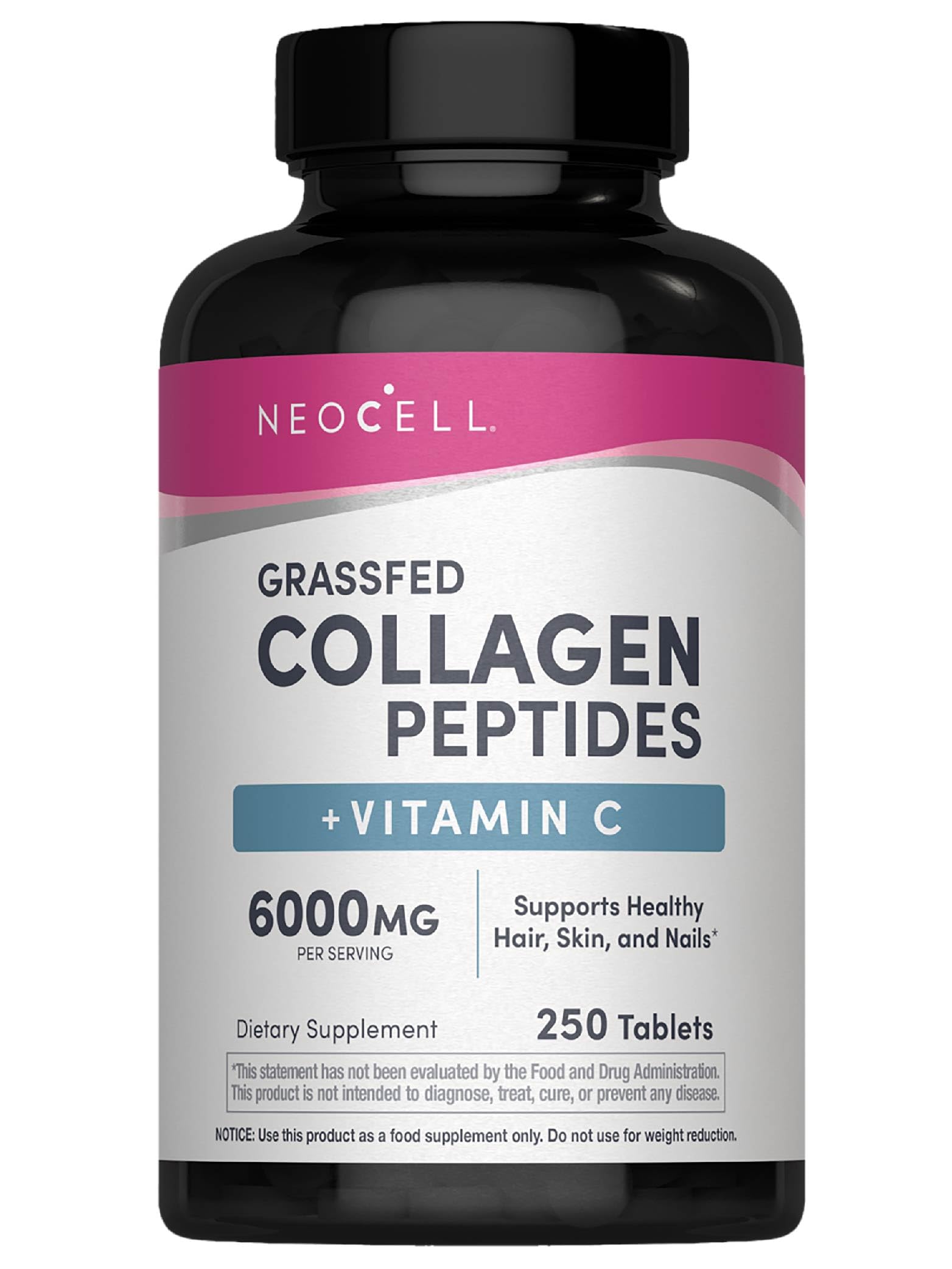 NeoCell Super Collagen+C Tablets - 6,000 mg, Types 1 & 3 - 250 Count
