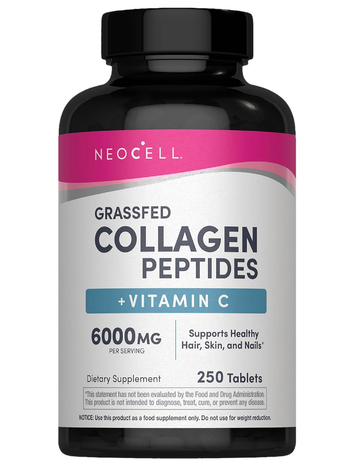 NeoCell Super Collagen+C Tablets - 6,000 mg, Types 1 & 3 - 250 Count