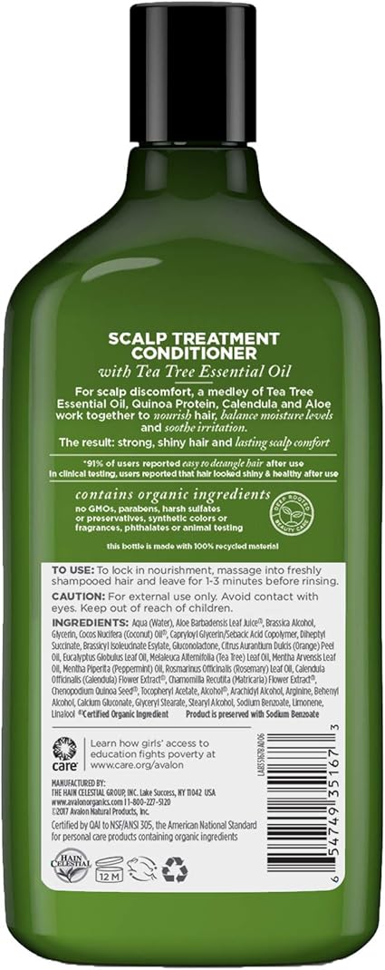 Avalon Organics Tea Tree Scalp Treatment Conditioner - 11oz - Soothe & Repair