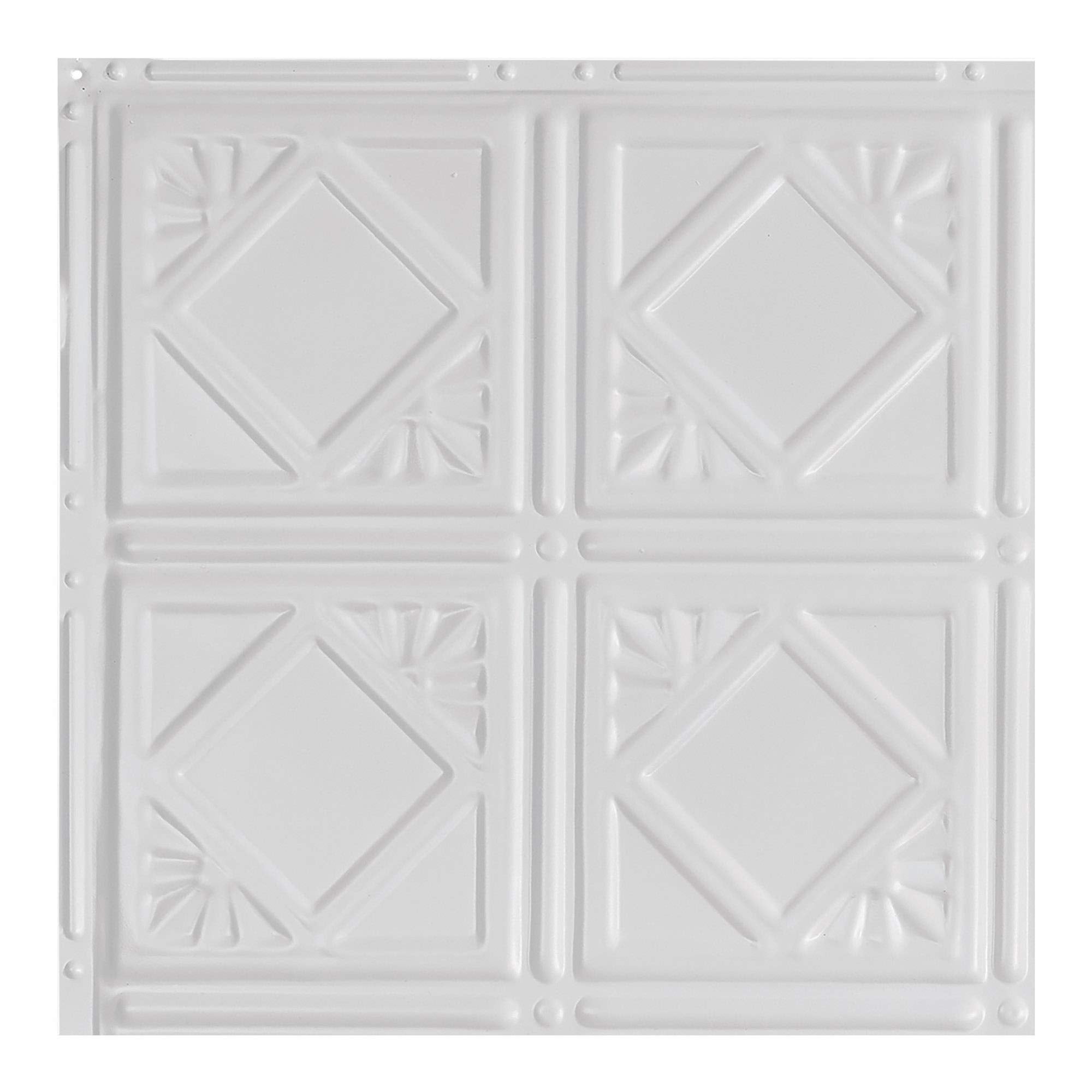 Ludington Matte White Ceiling Tile Sample (12x12 Inch) - Easy DIY Install
