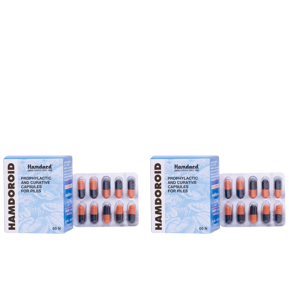Hamdard HAMDOROID Capsules - Hemorrhoid Relief (2 x 60 Cap Pack)