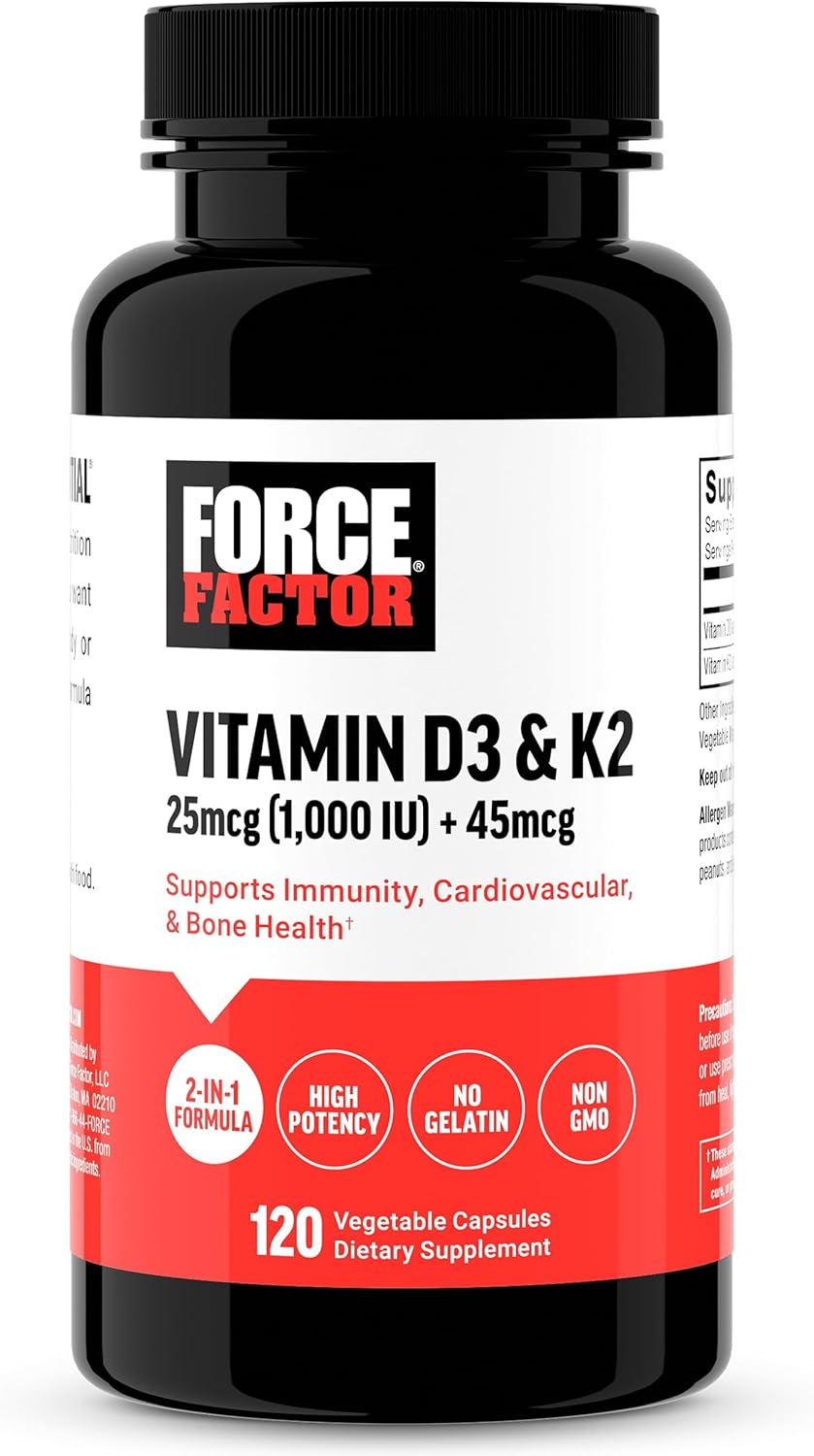 Force Factor دعم مناعة فيتامين د3 ٥،٠٠٠ وحدة دولية ١٢٠ جيلاتين لين