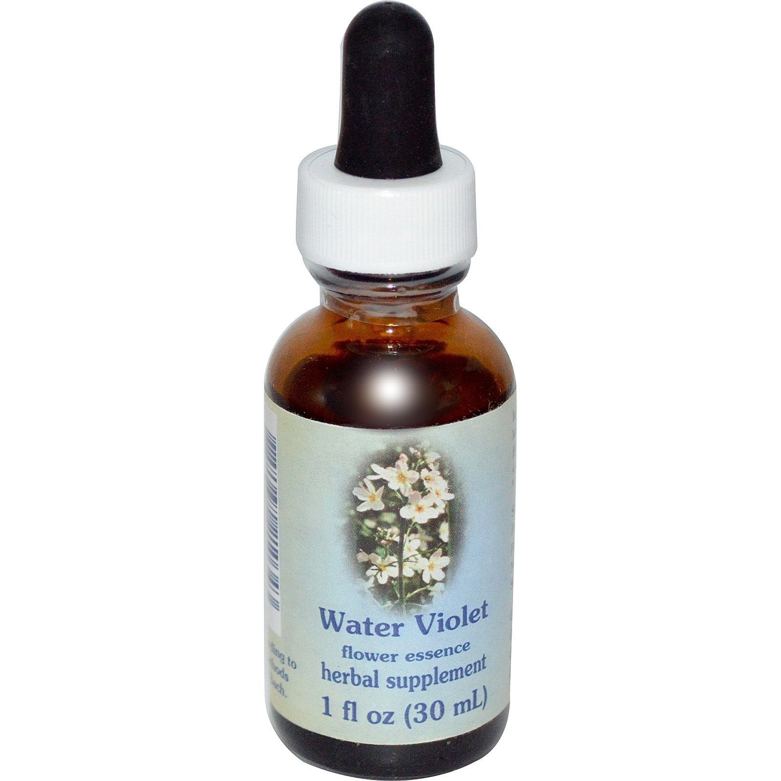 Healing Herbs Water Violet Flower Essence Dropper - 1 fl oz Natural Emotional Support