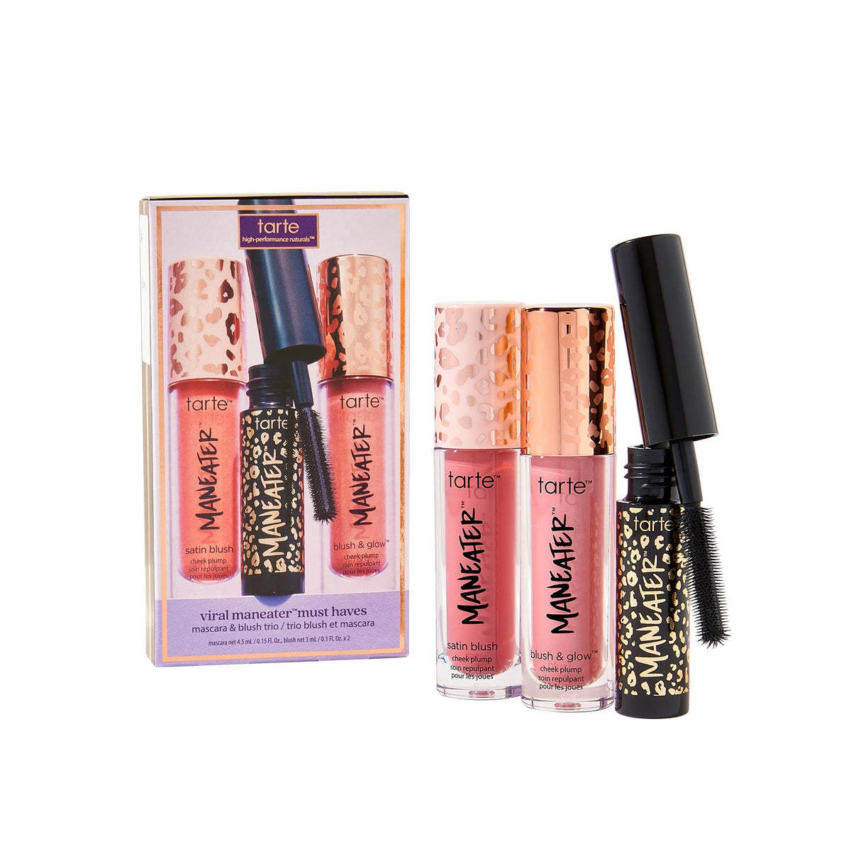 Tarte Viral Maneater Must-Haves Mascara & Blush Trio - Pink & Pink Coral - Travel Size