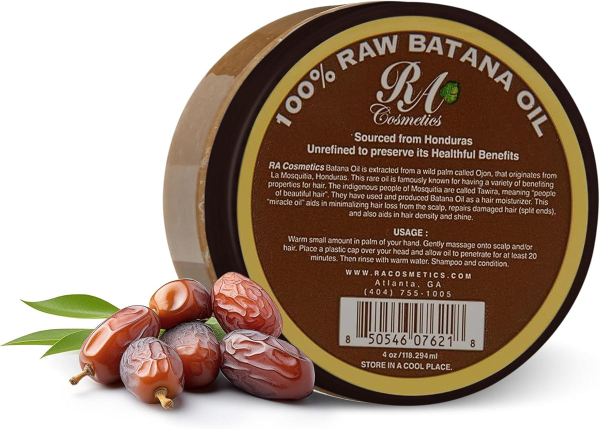 RA Cosmetics 100% Natural Batana Hair Oil – Nourish, Strengthen & Revitalize 4 Oz