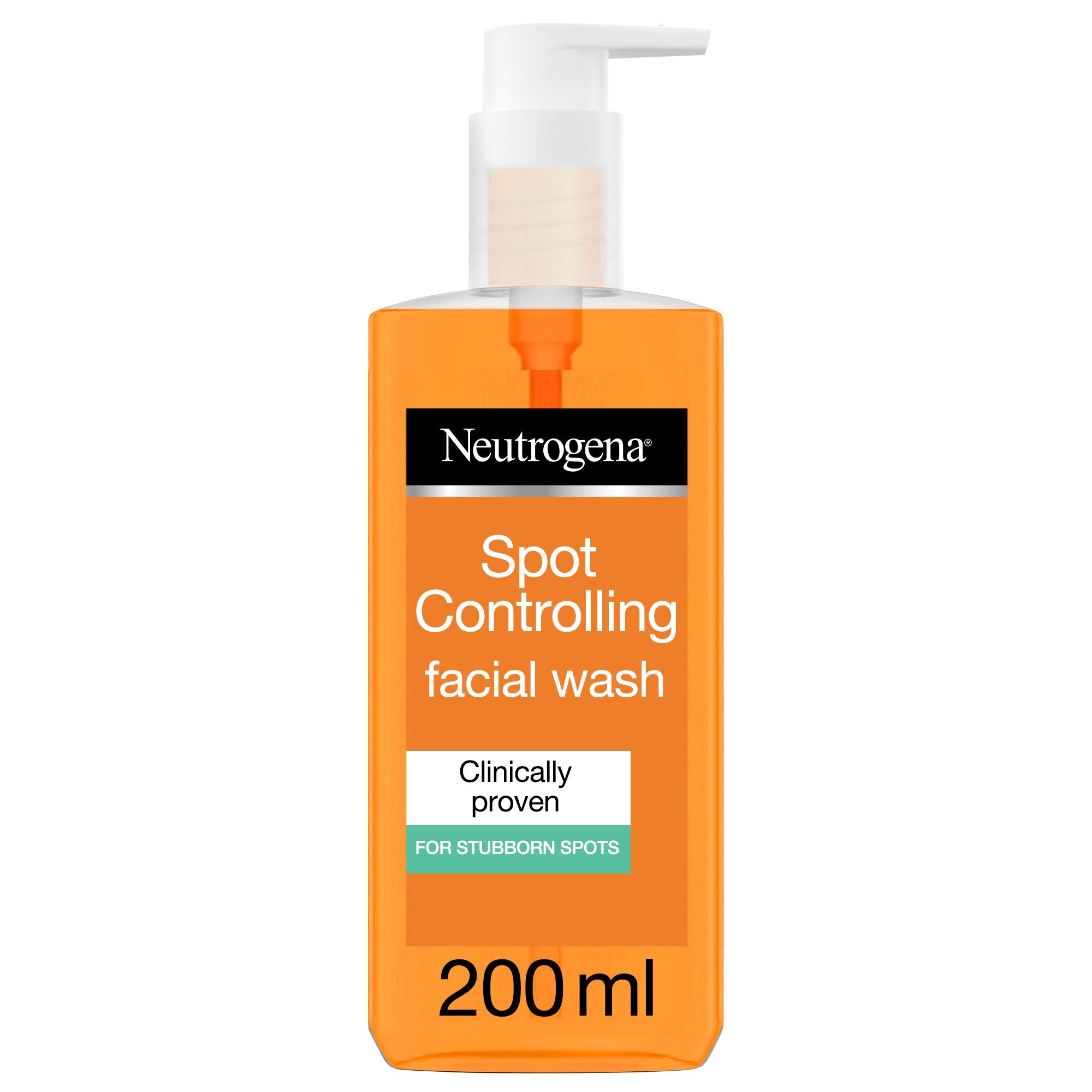Neutrogena Spot Controlling Oil-Free Facial Wash - Clinically Proven Formula for Clear Skin, 200ml