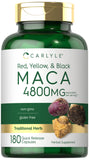 Carlyle Maca Root, 4800mg | Non-GMO, Gluten Free, 180 Capsules