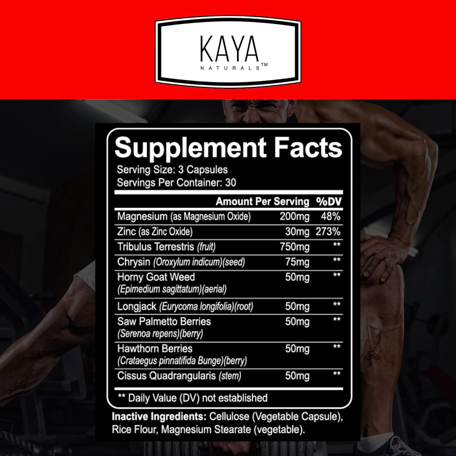 Kaya Naturals Ultra Testosterone، مع Tongkat Ali و Horny Goat Weed